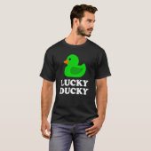 Cute Rubber Duck Lucky Ducky Quack Cool Animal Gra T-shirt (Voorkant volledig)