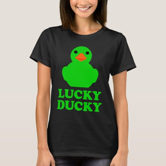 Cute Rubber Duck Lucky Ducky Quack Cool Animal Gra T-shirt (Voorkant)