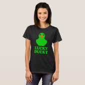 Cute Rubber Duck Lucky Ducky Quack Cool Animal Gra T-shirt (Voorkant volledig)