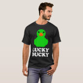 Cute Rubber Duck Lucky Ducky Quack Cool Animal Gra T-shirt (Voorkant volledig)