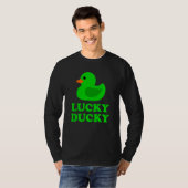 Cute Rubber Duck Lucky Ducky Quack Cool Animal Gra T-shirt (Voorkant volledig)