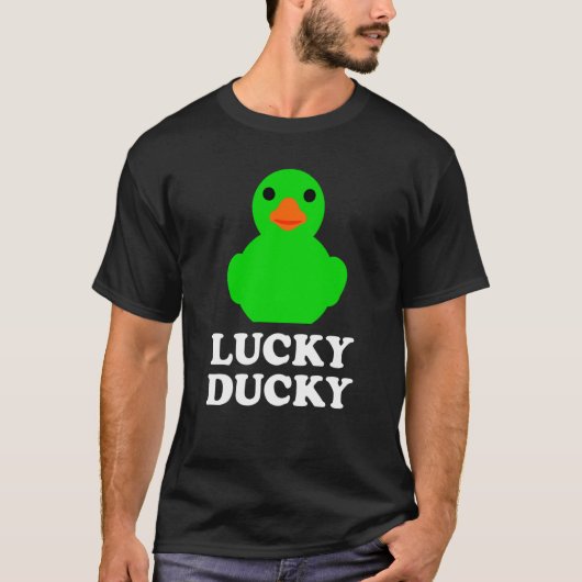 Cute Rubber Duck Lucky Ducky Quack Cool Animal Gra T-shirt (Voorkant)