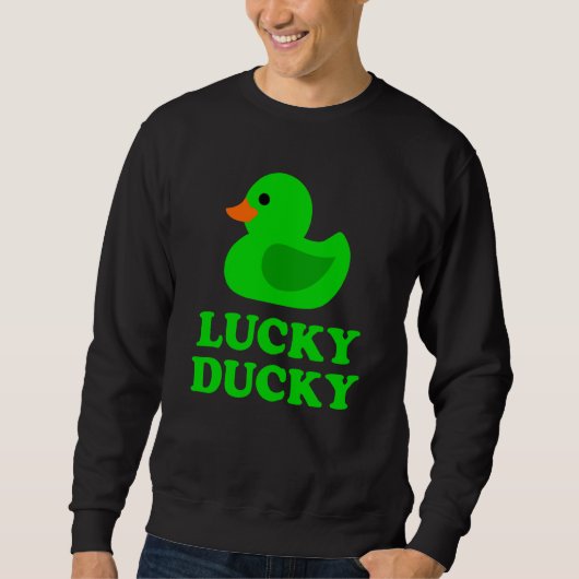 Cute Rubber Duck Lucky Ducky Quack Cool Animal Gra Trui (Voorkant)