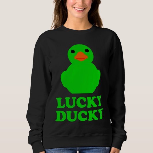 Cute Rubber Duck Lucky Ducky Quack Cool Animal Gra Trui (Voorkant)