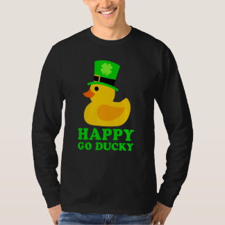 Cute Rubber Duck Lucky Four Leaf C Leprechaun Hat T-shirt