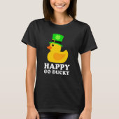Cute Rubber Duck Lucky Four Leaf C Leprechaun Hat  T-shirt (Voorkant)