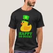 Cute Rubber Duck Lucky Four Leaf C Leprechaun Hat T-shirt (Voorkant)