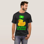 Cute Rubber Duck Lucky Four Leaf C Leprechaun Pet T-shirt (Voorkant volledig)