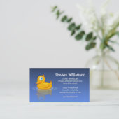 Cute Rubber Duck met Informal Typografie Visitekaartje (Staand voorkant)