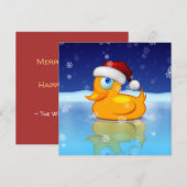 Cute Rubber Duck met Santa Claus Pet Holiday Kaart (Voorkant / Achterkant)