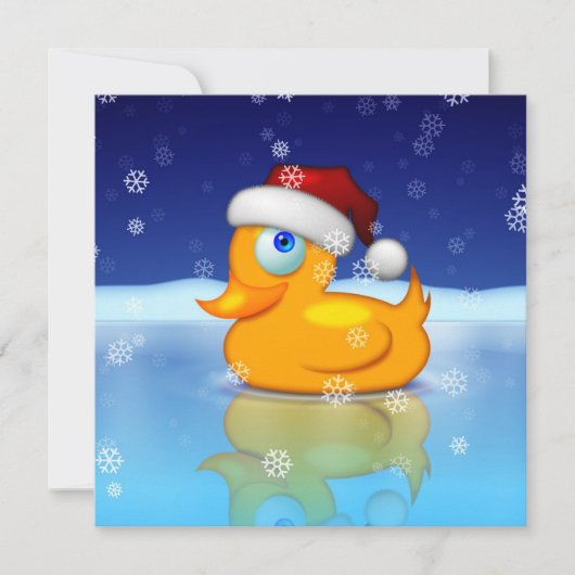 Cute Rubber Duck met Santa Claus Pet Holiday Kaart (Voorkant)