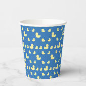 Cute Rubber Duck Modern Blue Baby Shower Papieren Bekers (Links)