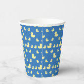 Cute Rubber Duck Modern Blue Baby Shower Papieren Bekers (Rechts)