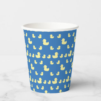 Cute Rubber Duck Modern Blue Baby Shower Papieren Bekers