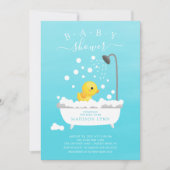 Cute Rubber Duck Shower Baby Uitnodiging (Voorkant)