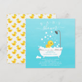 Cute Rubber Duck Shower Baby Uitnodiging (Voorkant / Achterkant)