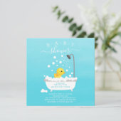Cute Rubber Duck Shower Baby Uitnodiging (Staand voorkant)