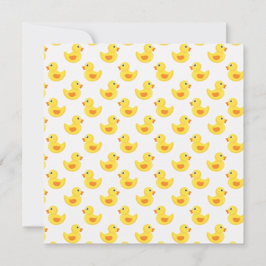 Cute Rubber Duck Shower Baby Uitnodiging (Achterkant)