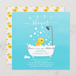 Cute Rubber Duck Shower Baby Uitnodiging