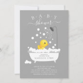 Cute Rubber Duck Shower Baby Uitnodiging (Voorkant)