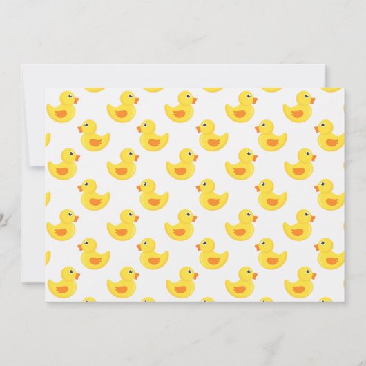 Cute Rubber Duck Shower Baby Uitnodiging (Achterkant)