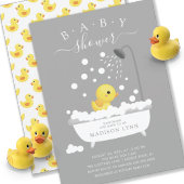 Cute Rubber Duck Shower Baby Uitnodiging