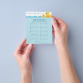 Cute Rubber Duck Theme Baby shower Game Flyer (Hand)