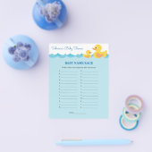 Cute Rubber Duck Theme Baby shower Game Flyer (Enkel)
