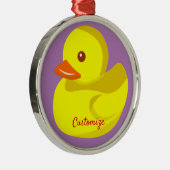 Cute Rubber Duck Thunder_Cove Metalen Ornament (Rechts)