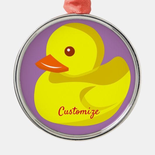 Cute Rubber Duck Thunder_Cove Metalen Ornament (Voorkant)