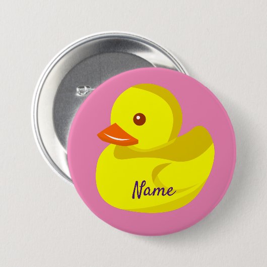 Cute Rubber Duck Thunder_Cove Ronde Button 7,6 Cm (Voorkant /achterkant)