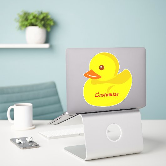 Cute Rubber Duck Thunder_Cove Sticker (Laptop op bureau)