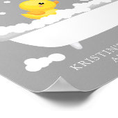 Cute Rubber Duck Welcome Baby shower Poster (Hoek)