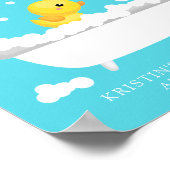 Cute Rubber Duck Welcome Baby shower Poster (Hoek)