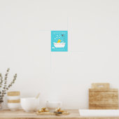 Cute Rubber Duck Welcome Baby shower Poster (Keuken)