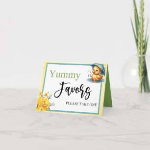 Cute Rubber Duck Yummy Favors Table Card Kaart