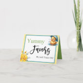 Cute Rubber Duck Yummy Favors Table Card Kaart (Voorkant)
