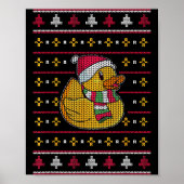 Cute Rubber Duckie Duck Christmas Santa Clause  Poster (Voorkant)