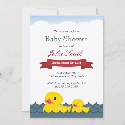 Cute Rubber Ducks Baby shower Kaart (Voorkant)