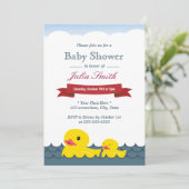 Cute Rubber Ducks Baby shower Kaart (Staand voorkant)