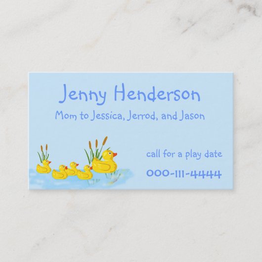 Cute Rubber Ducks Custom Mama Card Contactkaartje (Voorkant)