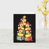 Cute Rubber Ducks Le Duckie Christmas Tree Xmas Ha Kaart (Gele Bloem)