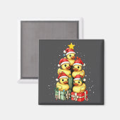 Cute Rubber Ducks Le Duckie Christmas Tree Xmas Ha Magneet (Voorkant / Achterkant)