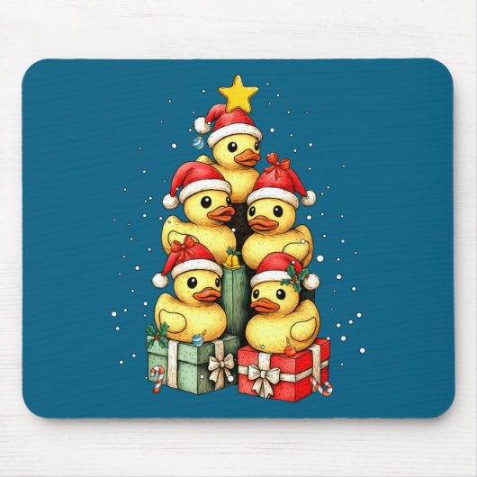 Cute Rubber Ducks Le Duckie Christmas Tree Xmas Ha Muismat (Voorkant)