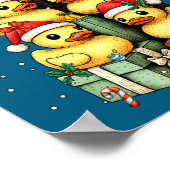 Cute Rubber Ducks Le Duckie Christmas Tree Xmas Ha Poster (Hoek)