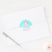Cute Rubber Ducky Baby Girls Classic Round Sticker (Envelop)