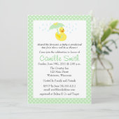 Cute Rubber Ducky Baby shower Invitation Kaart (Staand voorkant)