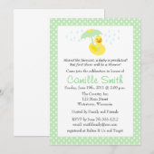 Cute Rubber Ducky Baby shower Invitation Kaart (Voorkant / Achterkant)
