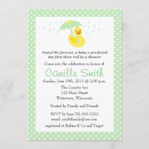 Cute Rubber Ducky Baby shower Invitation Kaart