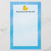 Cute Rubber Ducky/Blue Bubbles Briefpapier (Voorkant)